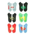 thumbnail image 2 of Warner Brothers Justice League Assorted Print 6 Pack No-Show Socks, 2 of 3