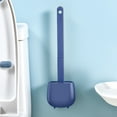 thumbnail image 2 of Flat Toilet Brush,Toilet Bowl Brush,Toilet Brush and Holder Set,Flexible Wall Long Handle Toilet Bowl Brush,Rv Toilet Cleaner Brush Wall Mounted for Bathroom，RV Travel Trailers and Campers(Purple), 2 of 9