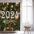 thumbnail image 3 of 2024 Happy New Year Shower Curtain for Bathroom, Merry Christmas Shower Curtain Set Waterproof Fabric Bathtub Curtain Decor with 12 Hooks, 72x72 inches, 3 of 6