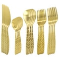 thumbnail image 2 of Megachef La Vague 20 Piece Flatware Utensil Set, Stainless Steel Silverware Metal Service for 4 in Matte Gold, 2 of 5