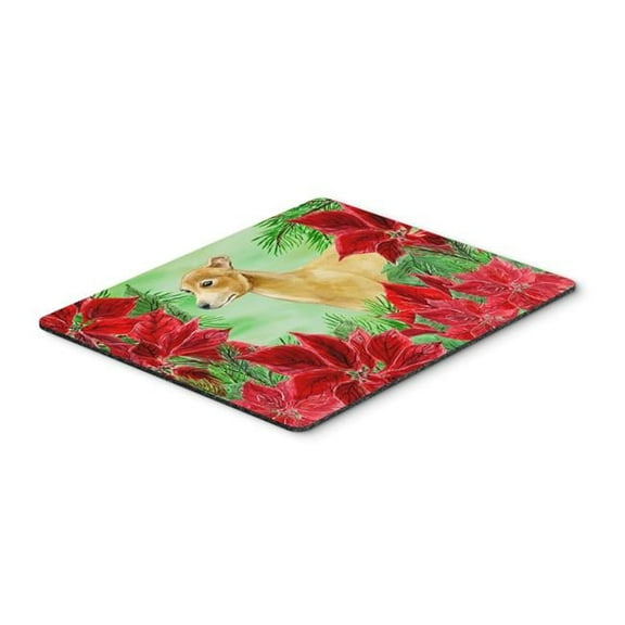 Italian Greyhound Poinsettas Mouse Pad, Hot Pad or Trivet