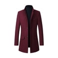 thumbnail image 2 of XMMSWDLA Deals Clearance Tops for Men Solid Color en Cloth Button Lapel Overcoat Jacket, 2 of 5