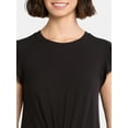 thumbnail image 4 of Time and Tru Women's Twist Front Top with Flutter Sleeves, Sizes XS-XXXL, 4 of 5