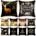 thumbnail image 3 of 45cm Christmas Black Gold Cushion Cover Merry Christmas Decorations for Home Cristmas Ornaments Natal Navidad Gift New Year 2024, 3 of 5