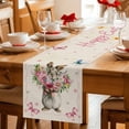 thumbnail image 5 of Easter Bunny Table Runner 70 Inches, Cute Rabbits Spring Daisy Flowers Retro Beige Bed Runner Dresser Scarves Tabletop for Indoor Outdoor Parties/Ceremony/Banquet, 13" x 70", 5 of 8