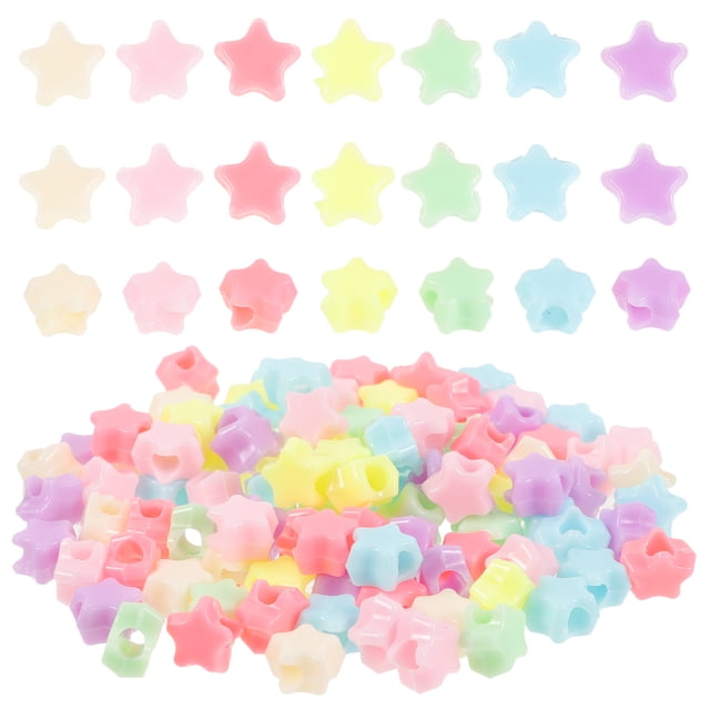 500 cuentas de plástico con forma de estrella para hacer pulseras, collares y joyas.