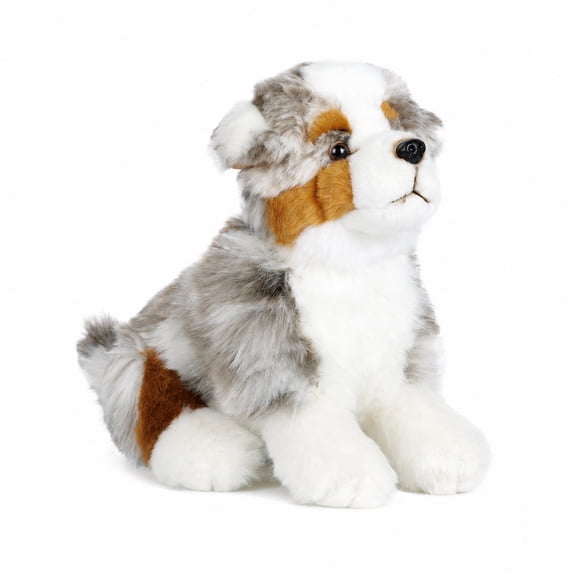 RNHNLOH Realistic Dog Plush Toy, 10.6in Merle Stuffed Animal, Gift for Dog Lovers