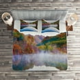thumbnail image 2 of Ambesonne Colorful Quilted Coverlet 3 Pcs, Lake Mountain Scenery, King Size, Multicolor, 2 of 2