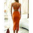 thumbnail image 4 of Chaleco y Falda Vestido midi de dos piezas para mujer, camisetas sin mangas, falda ajustada, color sólido, vacaciones, playa, verano, trajes 1 1, 4 of 5
