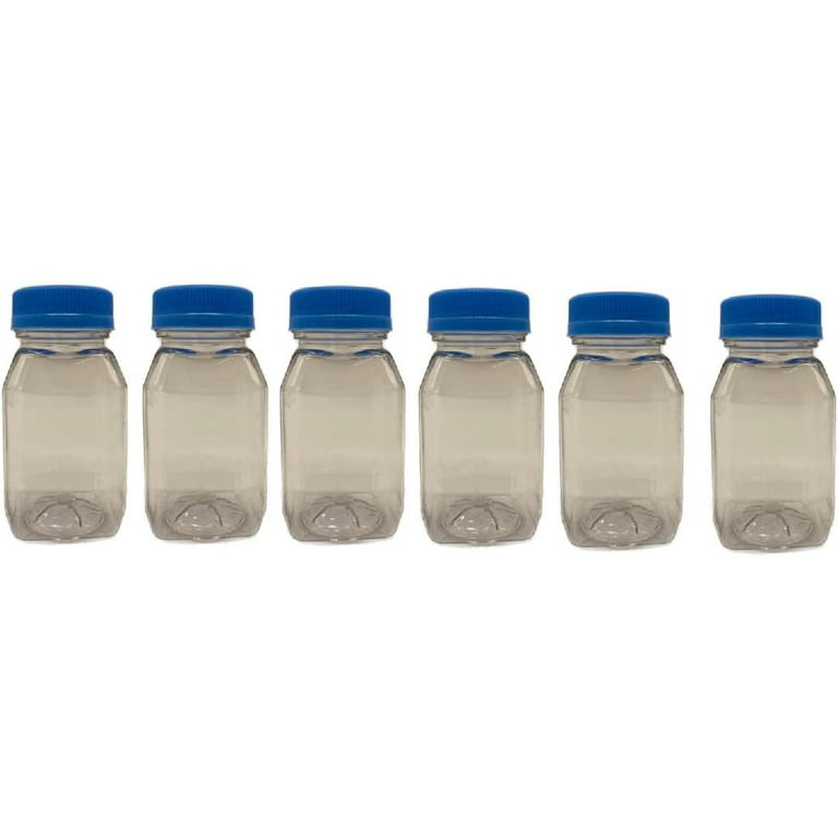 11Pcs Plastic Empty Drink Juice Containers Milk Bottles w/Lids Tamper-proof  Seal