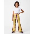 thumbnail image 3 of Girls Flared Printed Pants, Wide Leg Bell Bottom Trousers, Slim Fit Casual Pants for Kids Girls, Ages 4-13, Spring Summer Autumn, 3 of 6