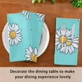 thumbnail image 6 of Coolnut Set of 6 Daisy Flower Satin Napkin Square 20 Inches Table Napkins Soft Smooth Decorative Napkins for Wedding Banquet Party Decoration, 6 of 6
