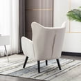 thumbnail image 4 of Solid Black Wood Legs Upholstered Accent Chair Modern Solid Wood Accent Chair, Velvet Fabric Back Upholstered Lounge Chairs, Living Room Furniture, 4 of 7