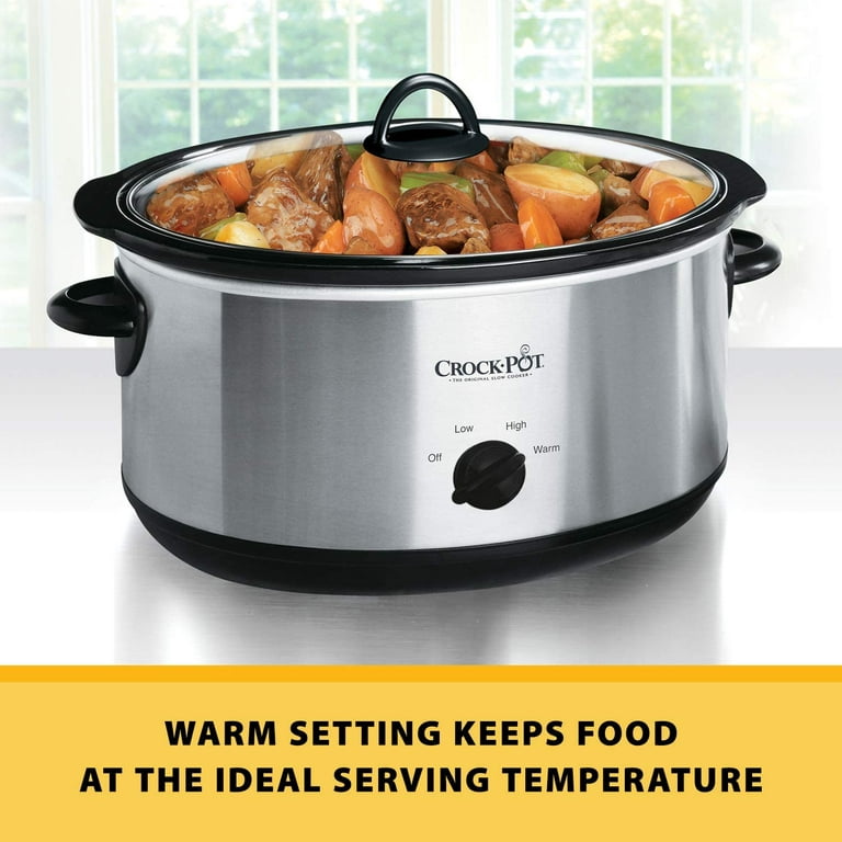 Crock-Pot 8 Quart Manual Slow Cooker with 16 Oz Little Dipper Food Warmer,  Stainless 