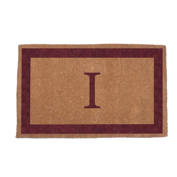 CocoMatsNMore Monogram (V) Red Single Border Doormats 22" x 36"