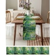 thumbnail image 6 of Green Oil Painting Burlap Cotton Table Runner 14x72 Inches Long, Modern Abstract Art Summer Tree Farmhouse Table Runners, Outdoor Dining Tablecloths Decor for Baby Shower/Party/Wedding, 6 of 6