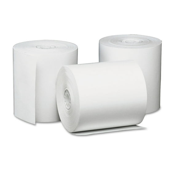 Universal Deluxe Direct Thermal Printing Paper Rolls, 3.13" x 230 ft, White, 50/Carton -UNV35763