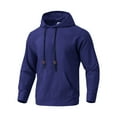thumbnail image 6 of CFLVAEK Cotton Linen Hoodies for Men Loose Fitted Long Sleeve Hoodie Sweatshirts Big and Tall Drawstring Pullover Tops with Pocket Navy XXL, 6 of 7