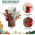 thumbnail image 4 of Ayieyill 2Pack Small Christmas Tree with Christmas Ornaments Pine Cone Berry, Small Xmas Tree for Christmas Decorations Indoor Outdoor(Red-Round), 4 of 7