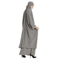 thumbnail image 3 of Hauts à Manches Longues pour Femmes Robe Abaya Modeste à Capuche Chauve-Souris Couleur Unie 2 Couleurs, 3 of 8