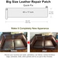 thumbnail image 2 of Large Leather Repair Patch 17x60 Inch, Furniture Leather Seat Repair Sticker, Leather Repair Tape, Self Adhesive Waterproof Patch Kit for Car Seat,Couch,Boat Seat,Chair (Dark Brown A), 2 of 6