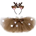 thumbnail image 3 of Falda tutú de ciervo marrón para niñas, trajes de tutú esponjosos para fiesta de niñas, baile, disfraz de reno, alce y Halloween, 3 of 5