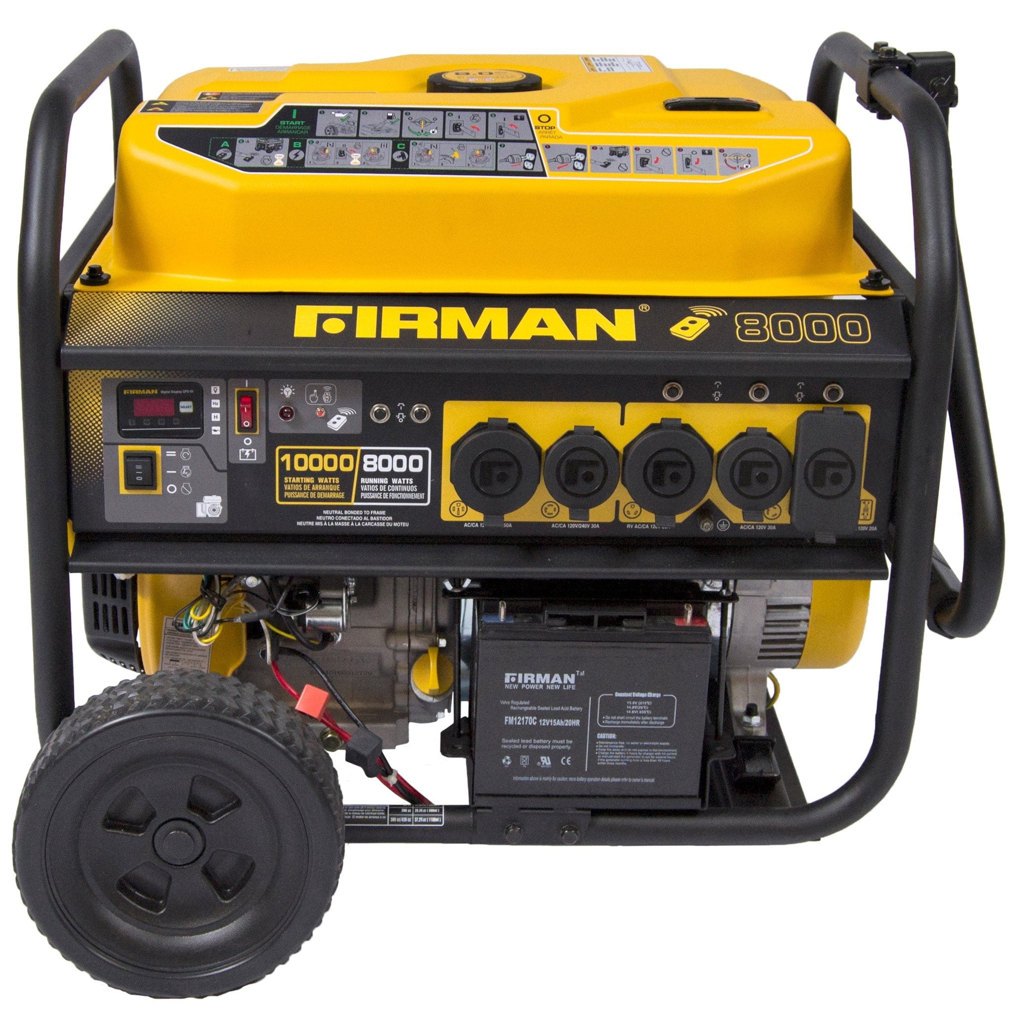 Firman P08003 10,000/8,000 Watt 120/240 V Gas Remote Start ...