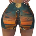 thumbnail image 2 of Fotbe Sunset Prairie Meditating Horse Shorts Sin Costuras – Shorts Deportivos de Cintura Alta para Mujer, Elásticos para Gimnasio, Yoga, Running o Ciclismo-Medium, 2 of 8