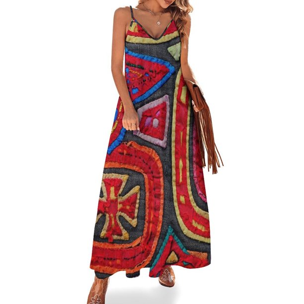 Vestido sin mangas Mola Ropa femenina Vestido de fiesta de lujo para mujer