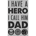 thumbnail image 2 of Girl's Marvel Father's Day Avengers Hero Dad  Graphic Tee Athletic Heather Medium, 2 of 5