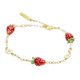 thumbnail image 4 of Pulsera de fresa para mujer, pulsera con dijes, pulsera de cadena de latón para mujer, eslabones Rojo, 4 of 9