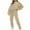 Beige, variant on ICHUANYI Women's Trendy Corduroy Solid 2 Piece Sets Long Sleeve Crewneck Tops and Sweatpants Warm Outfits Fall Winter Clothing