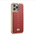 thumbnail image 1 of TECH CIRCLE Ultra Slim Case Snakeskin Pattern PU Leather Case with Python Pattern Gold Plating TPU Bumper Shockproof Case For iPhone 13 Pro Max,Red, 1 of 5