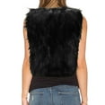 thumbnail image 6 of jtjvou Cropped Faux Fur Vest for Women Warm Winter Sleeveless Coat Open Front Fluffy Outerwear Waistcoat Jackets Black M, 6 of 6