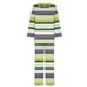 thumbnail image 5 of Puntoco Traje De Pantalón Y top De Cuello Redondo De Manga Larga Con Estampado Informal A Rayas De Verano Para Mujer Verde Xxxl, 5 of 5