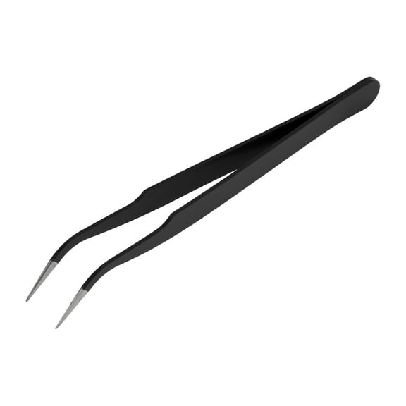Unique Bargains 1 Pc Durable Eyelashes Tweezers for Bathroom Black Stainless Steel