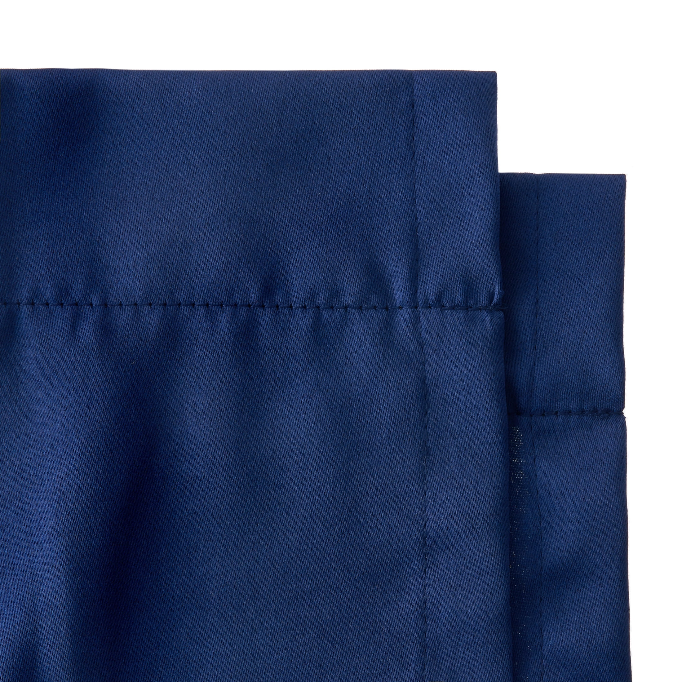 Your Zone Solid Blackout Rod Pocket Curtain Panel Pair, Navy, 30" W x 84" L