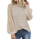 thumbnail image 1 of ICHUANYI Clearance Women's Long-sleeved Lace Stitching Loose Tops Solid Sweatershirt(Khaki, XL) ICHUANYI WER2023081505164, 1 of 6