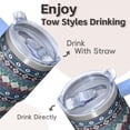thumbnail image 4 of Boho Pattern Stainless Steel Cup 20oz with Lid & Straw - Double Wall Vacuum Insulated Travel Tumbler, Leakproof Thermal Coffee Mug, 4 of 5