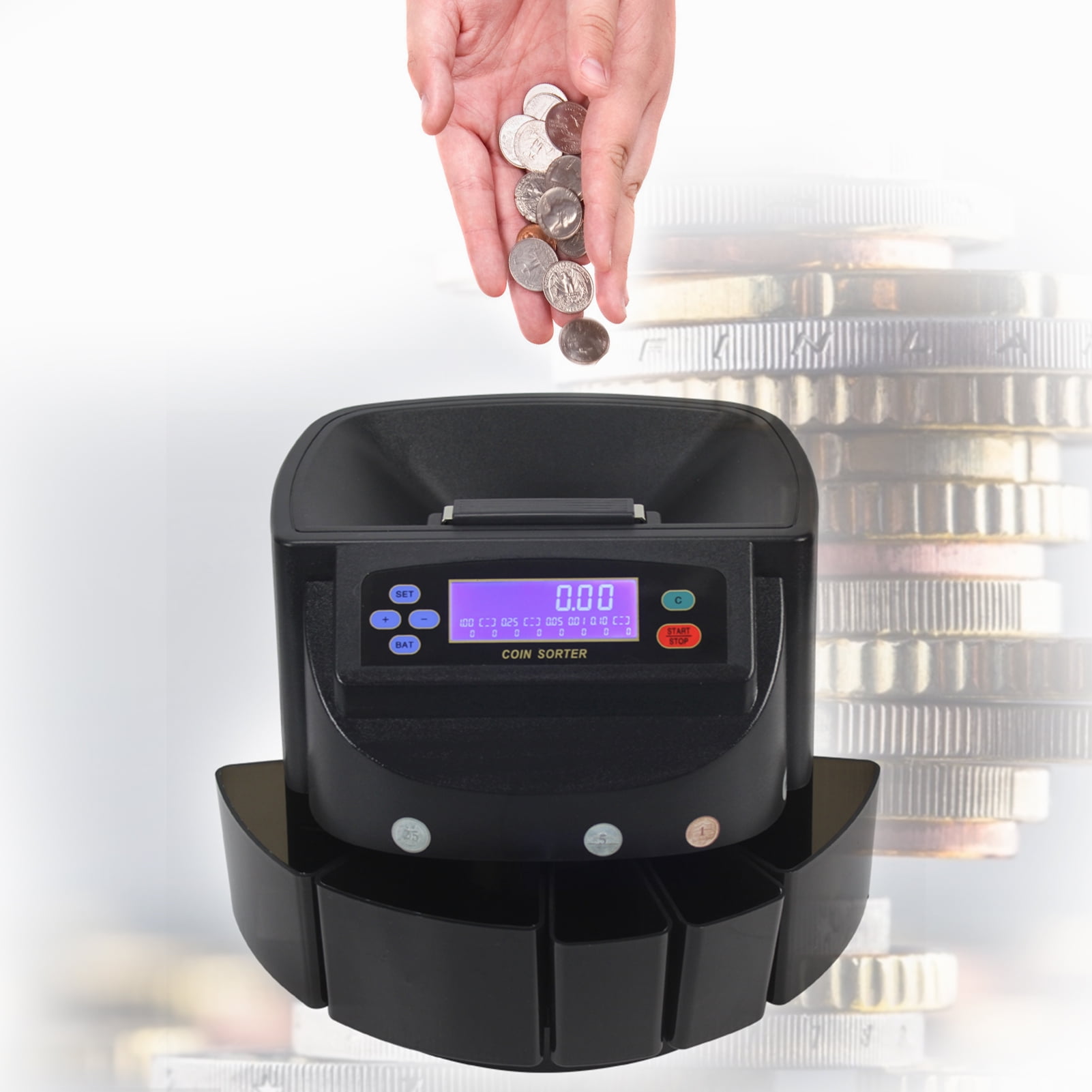 Electronic Coin Sorter Counter Counting Sorting Machine Countable USD Coins with Multi