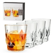 Viski Shatterproof DOF Drinking Glasses - Acrylic Rocks Glasses for Whiskey, Scotch, Bourbon - Dishwasher Safe 11.5oz Set of 4