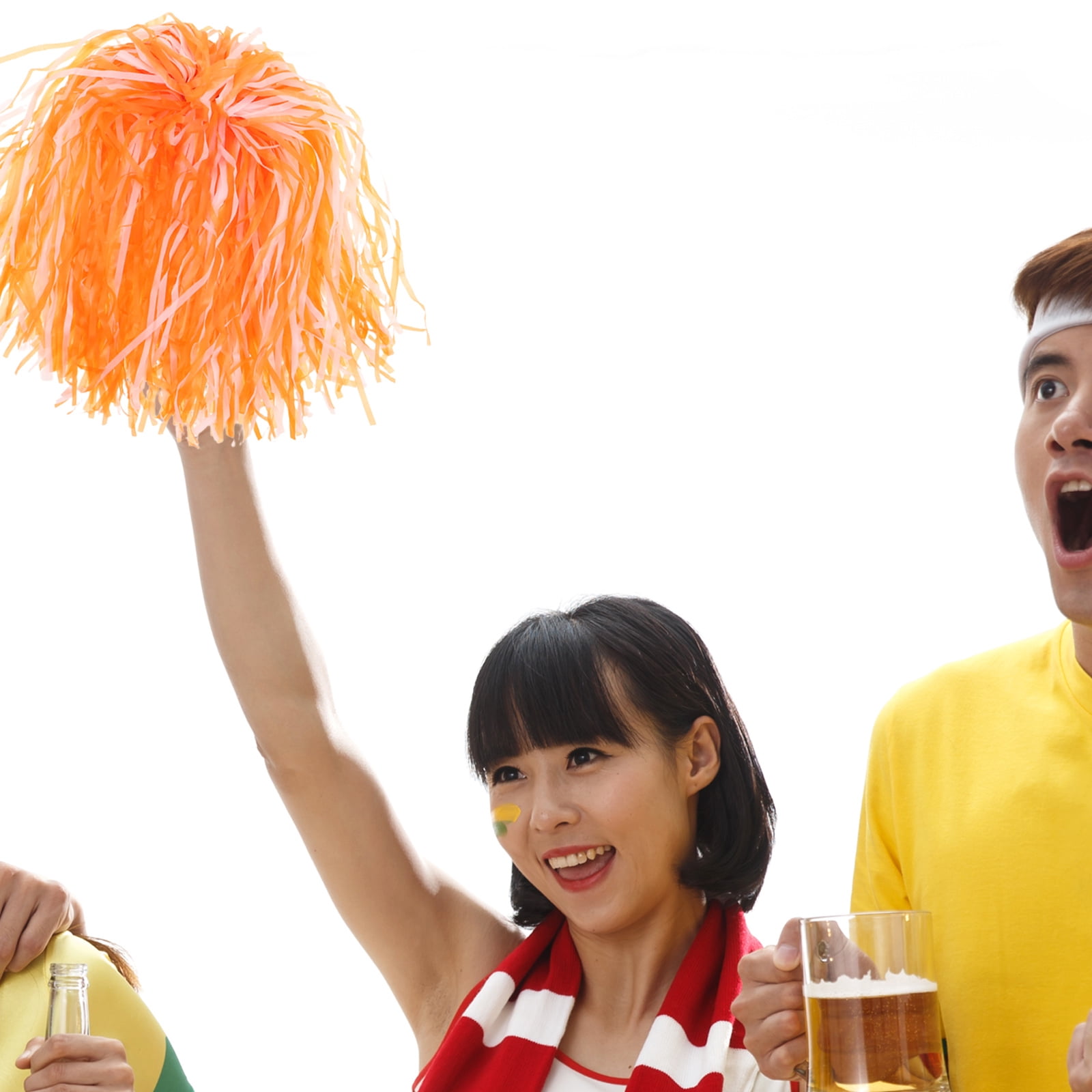 ELAYARD Matte Finish Cheerleading Pom Poms 18 Pieces Lightweight Multi-Color for School Sports Events