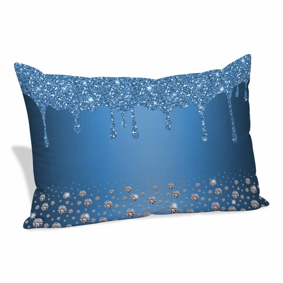 Modern Blue Pillow Covers 24"x36", Abstract Diamond Luxury Gradient Soft Brushed Microfiber Breathable Throw Pillow Covers, Decorative Pillowcase with Zipper for Couch Sofa Bedroom Living Room