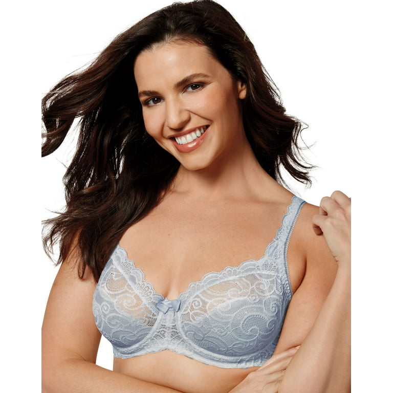 Playtex 4825 Love My Curves Unlined Lace and Lift Bra Underwire 42C Black  for sale online
