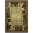 thumbnail image 2 of Lodge, Cabin Hunting Accent Area Rug - Modern Geometric Design Cabin Area Rug - Abstract, Multicolor Design- Hunting Dogs/Duck/Magnifier, 2 of 6