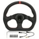 thumbnail image 1 of Volante de coche tipo D con marco negro de cuero, deportivo, de carreras, ajuste universal, repuesto para drifting, 1 of 14