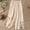 Khaki, variant on Women's Plus Size Casual Pants with Linen Embroidered Detail and Flare Leg for Summer