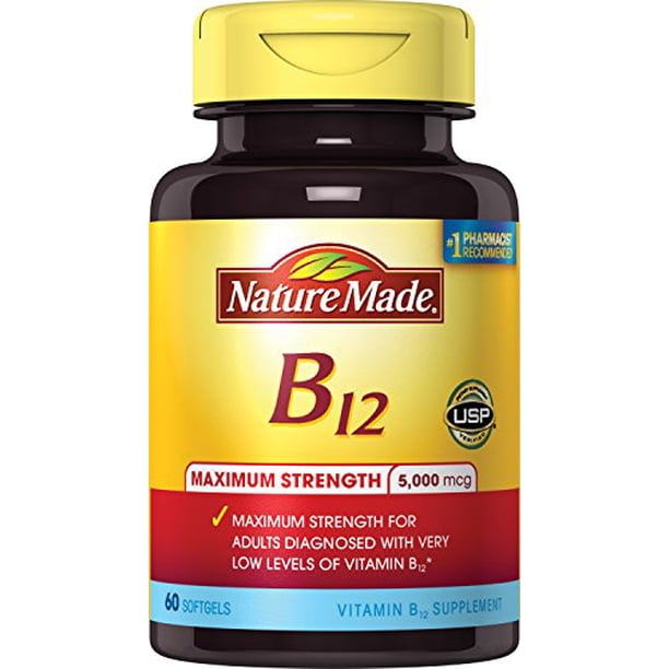 Nature Made Max Strength: Vitamin B12 5000 mcg Softgels 60 ...