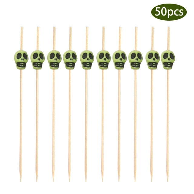 Cqxid Wine Rack Decoration Under $5 50pc Bamboo Pick Buffet Fruit Fork Party Dessert Stick Cocktail Skewer