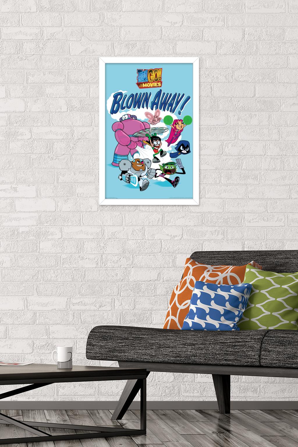 DC Comics Movie - Teen Titans Go! To The Movies - Blown Away Wall Poster, 14.725" x 22.375", Framed